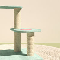 Arbre à chat multi-niveaux avec lit intégré et griffoir en sisal, design pastoral avocat, pour petits espaces
