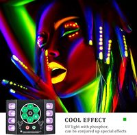 Lumière de scène LED UV RGBW 4-en-1 pour piste de danse, effet laser stroboscopique, lumières DJ DMX512/activation sonore, télécommande, IP33, en fer, pour discothèque