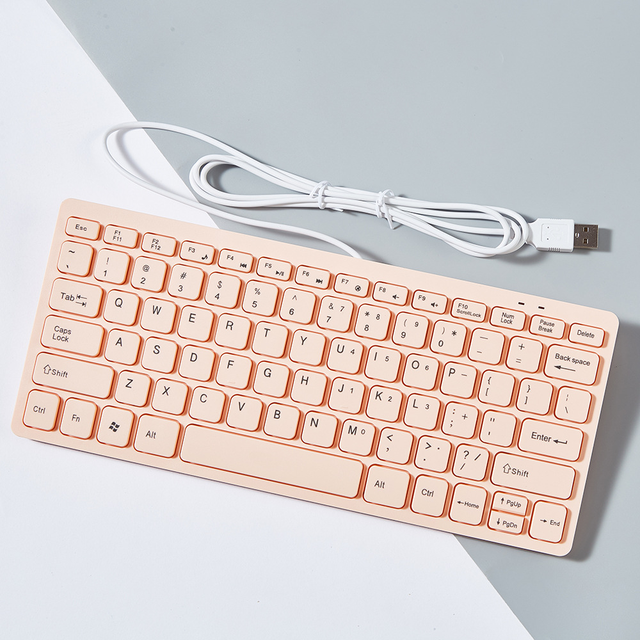 New Cheap Price 78-Key Optical Mechanical Ultra-thin Wired Keyboard with Multimedia Keys Lightweight Portable USB for PC
