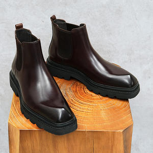 Nouvelles Bottes Classiques de Designer pour Hommes en Cuir Véritable Automne Hiver 2025 – Confortables, Imperméables, Antidérapantes, à Enfiler, pour le Travail - Product Image 5