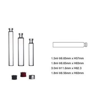 Cartridge kaca injeksi pena, 1.5ml 1.8ml 2ml 3ml pena insulin untuk pena