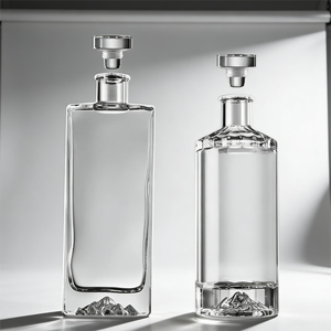 Botella de Vidrio para Licor View Mountain, Botella Vacía de 500 ml, Diseño Alto <span class=keywords><strong>con</strong></span> Base Volcánica y Sellada - Product Image 6