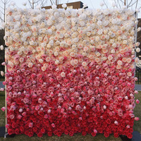Großhandel Künstliche Blumenwand mit Gemischten Pfingstrosen- und Rosenblüten für Hochzeits-Fotohintergrund, Social Media, Schaufenster-Dekoration in Maßanfertigung