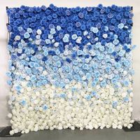Mur de fleurs artificielles rectangulaires Yingxing 5D en soie, effet dégradé, toucher hydratant, décoration