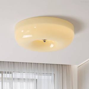 Lustre de plafond en verre nordique moderne avec télécommande pour salon, chambre à coucher, bureau, balcon, design simple crème - Product Image 2