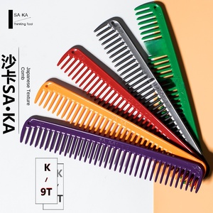 Pettine <span class=keywords><strong>a</strong></span> <span class=keywords><strong>denti</strong></span> <span class=keywords><strong>larghi</strong></span> con manico in bambù testurizzato in stile giapponese importato dalla Cina K-9T 15-20 cm, appositamente progettato per sezionare e rifinire i capelli - Product Image 2