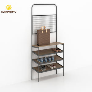 <span class=keywords><strong>Meuble</strong></span> de rangement moderne pour chaussures, 4 niveaux, en métal durable, peu encombrant, avec panneau grillagé, idéal pour l'entrée d'un appartement - Product Image 1