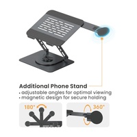 Ordinateur portable de taille 11 à 17 pouces, 360 °   Support de portable ergonomique rotatif, portable, pliable et réglable avec support magnétique pour téléphone