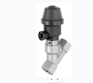 Válvula de globo de asiento angular neumática 554 25D80C2 511K1904 88400988 con sello de PTFE para vapor, líquidos y gases - Product Image 1