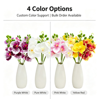 Vente en gros de fleurs artificielles, orchidées Phalaenopsis, branches artificielles, fleurs en latex au toucher réel, plantes Phalaenopsis pour la décoration
