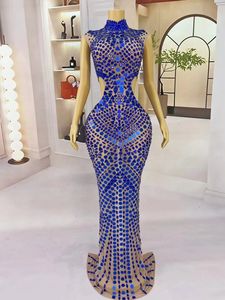 AD1845 elegante abito da sera di lusso da donna a manica lunga strass di cristallo impreziosito di alta qualità per feste ed eventi - Product Image 5