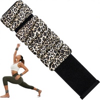 INDEPANDIA Poids de poignet et de cheville réglables en silicone pour femme, 2 lb, imprimé léopard, pour Pilates, Yoga, Marche, Barre, Entraînement à domicile, Fitness