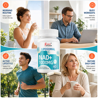 Complément alimentaire Shecome NAD+ 1000 mg, absorption maximale de NAD, énergie et réparation du DNA, anti-âge, capsules NAD.