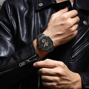 Reloj Poedagar de Lujo para Hombre, Cuadrado, de Cuarzo, con Correa de Acero Inoxidable, Resistente al Agua, Luminoso, Joyería OEM - Product Image 3