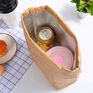 Foldable Reusable Leakproof Food <b>Container</b> Large Capacity Lunch Bag Waterproof Thermal Insulation Kraft Paper Aluminum <b>Foil</b> - Product Image 4