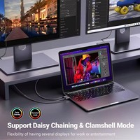 Kabel UGREEN USB C ke 8K 1.4 Thunderbolt 3/4 USB Type C ke 8K DP 32.4Gbps untuk iPhone 15 Macbook Pro iPad