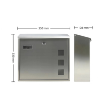 Boîte aux lettres murale antivol en métal durable, avec serrure, revêtement poudré, étanche, pour bureau et résidence