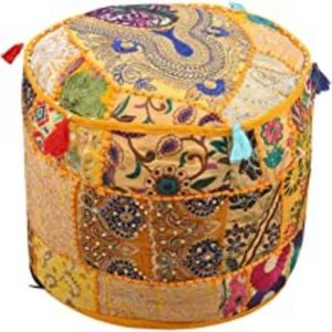 Indian Handmade Multi-Colour Patchwork <b>Pouf</b> Cover Cotton Floor Pillow for Customize Size Available Wholesale Price - Product Image 4