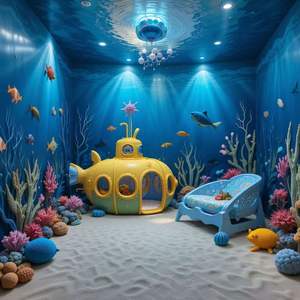 Área de Juegos Infantil con Temática Submarina - Casa de Juegos Submarina, Piscina de Pelotas Oceánicas, Estructura de Escalada, Equipo de Juegos Marino Interior para Niños - Product Image 6