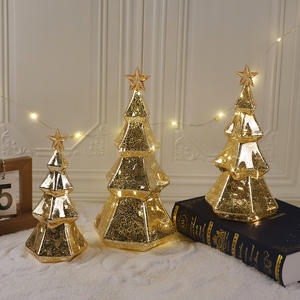 แสงสว่างหรูหราเครื่องประดับต้นคริสต์มาสประดิษฐ์บางท็อปเปอร์แก้วดาวพร้อมไฟ LED - Product Image 2