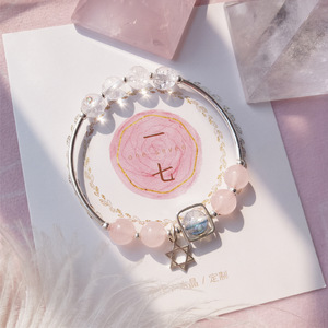 <span class=keywords><strong>Bracelet</strong></span> en cristal naturel polarisé bleu, pendentif étoile à six branches en argent 925, romantique, pour les amoureux, perles, personnalité - Product Image 1