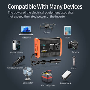 300w संशोधित साइन वेव सिंगल फेज कार पावर इन्वर्टर 12v 110v पोर्टेबल कन्वर्टर आउटडोर शिविर लैपटॉप फोन बिजली की आपूर्ति - Product Image 4