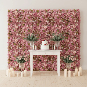 Fake Rose Artificial Flower <b>Wall</b> For Wedding Indoor & Outdoor Scene Layout Background <b>Wall</b> <b>Decor</b> Floral Materials - Product Image 1