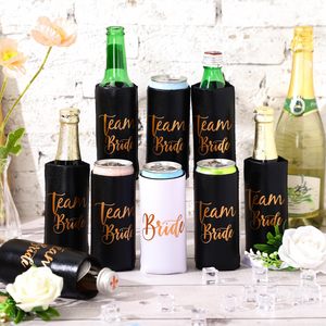 Mangas enfriadoras delgadas para deshierbe para fiesta nupcial Novia Can Koozies Mangas delgadas para despedida de soltera Favor Despedida de soltera - Product Image 5