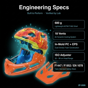 <span class=keywords><strong>Casco</strong></span> Integral para Bicicleta Eléctrica de Montaña, <span class=keywords><strong>Casco</strong></span> E-<span class=keywords><strong>MTB</strong></span> al por Mayor, EN1078 ASTM F1952, de Alta Velocidad, con Mentonera <span class=keywords><strong>Desmontable</strong></span>, 680g - Product Image 5