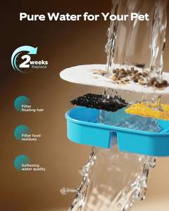 Bebedero para Gatos <span class=keywords><strong>de</strong></span> Acero Inoxidable <span class=keywords><strong>de</strong></span> 88 oz/2.6 L, Dispensador <span class=keywords><strong>de</strong></span> Agua para Gatos Silencioso con USB, Bebedero Automático para Mascotas - Product Image 6