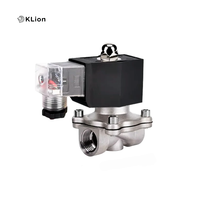 Vanne à boisseau sphérique solénoïde industrielle KLION DC12-24V AC110V AC220V en acier inoxydable 304/316 certifiée ISO, normalement ouverte/fermée, 2 voies, 1 1/2 pouce, pour eau et huile