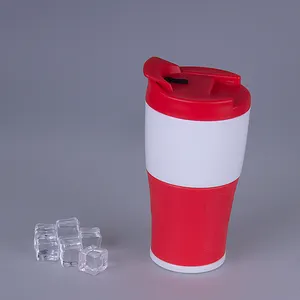 Sheng ming Custom ized 12 oz doppelwandige Plastik milch Kaffeetasse halten Getränk kalt heiß wieder verwendbare Reise tasse Kaffeetasse mit Deckel