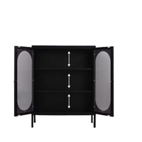 Buffet nordique en acier rangements placard buffets 2 portes en verre style américain jouets vin vitrine métal avec pied en métal