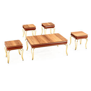 Juego de Mesa de Centro Moderno con Superficie de Mármol Sintético y Patas de Metal, Muebles Decorativos para Sala de Estar - Product Image 6