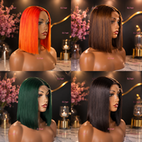 Perruque Bob Lace Front 2x6 Super Double Drawn, Lisse Extrême, 100% Cheveux Humains Péruviens, Densité 250%, pour Femmes Noires