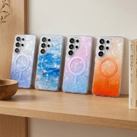 Étui magnétique créatif à motif coquillage dégradé et étoile de mer pour Samsung Galaxy S26 Ultra S25 Plus S24 FE, coque transparente antichoc