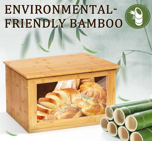 Bánh Mì lưu trữ <span class=keywords><strong>bin</strong></span> góc bánh mì thủ môn tre bánh mì lưu trữ container cho tự chế với cửa sổ trong suốt - Product Image 3