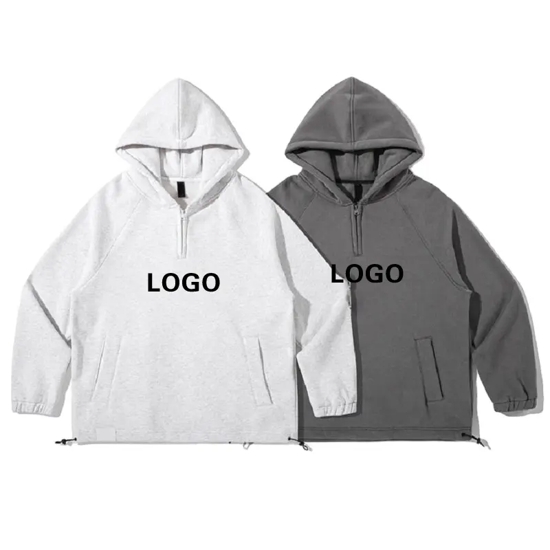 Sudadera con capucha de manga larga para hombre, Jersey informal de algodón con Logo personalizado, color gris y gris, manga raglán