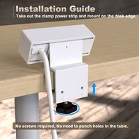 Multiprise de bureau homologuée UL, norme américaine, avec 2 ports USB et protection contre les surtensions