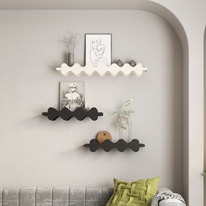 KINNON Unités de rangement murales en <span class=keywords><strong>fer</strong></span> forgé nordique, étagères à CD pour <span class=keywords><strong>salon</strong></span>, séparateurs de canapé, cloisons murales, étagères suspendues pour salle à manger - Product Image 4