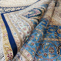 Tapis persan traditionnel en soie classique de grande taille 9x12, fait à la main, design Qum, noué à la main, pour villa