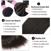 Extensions de cheveux humains vierges bruts Remy 100% brésiliens, 14 pouces, lisses, double trame tissée à la machine, en vrac, Alipearl, lot de 100g, livraison rapide