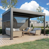Pergola bioclimatique moderne en aluminium avec finition thermolaquée pour balcon, 3x3, 3x4, 4x4, 6x4m, fabrication OEM