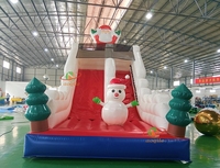 Les fabricants vendent des toboggans gonflables de Noël en forme de bonhomme de neige avec matériau PVC certifié CE pour usage commercial et en station balnéaire