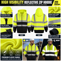 Vêtements de travail d'hiver chauds de classe 3 EN20471 pour les travailleurs de la construction, les mineurs, les ingénieurs, les ouvriers du bâtiment, sweat-shirt de sécurité réfléchissant haute visibilité