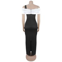 Robe de soirée sirène élégante bicolore à épaules dénudées avec manches froncées et détail papillon en strass, collection 2026 – Vente en gros
