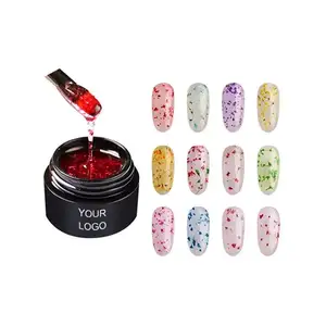 Colors Soak Off UV LED Varnish Nail extension builder Art Design gel polish with dried flowers