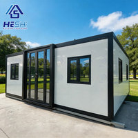 Casa Contenedor Prefabricada Expandible de 20 y 40 Pies, Certificada ISO 9001, con 2 Dormitorios, Aislada y Galvanizada, Tipo Villa