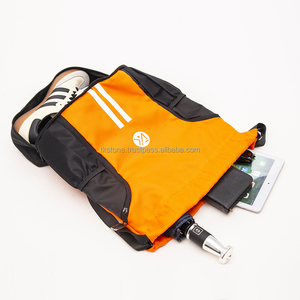 Sac à dos souple unisexe Polyester Oxford Tissu avec cordon de serrage Gym Sac à dos de qualité Sports de plein air Voyage Randonnée Chaussures Sac Portable - Product Image 5