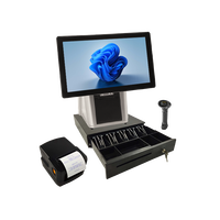 Sistema de Punto de Venta con Impresora, Caja Registradora, Software de Facturación para Supermercado, Pantalla de 15 Pulgadas